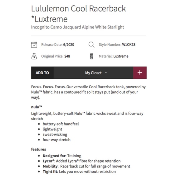 Lululemon Gray Camo Print Cool Racerback Ribbed Tank Top - Picture 3 of 10